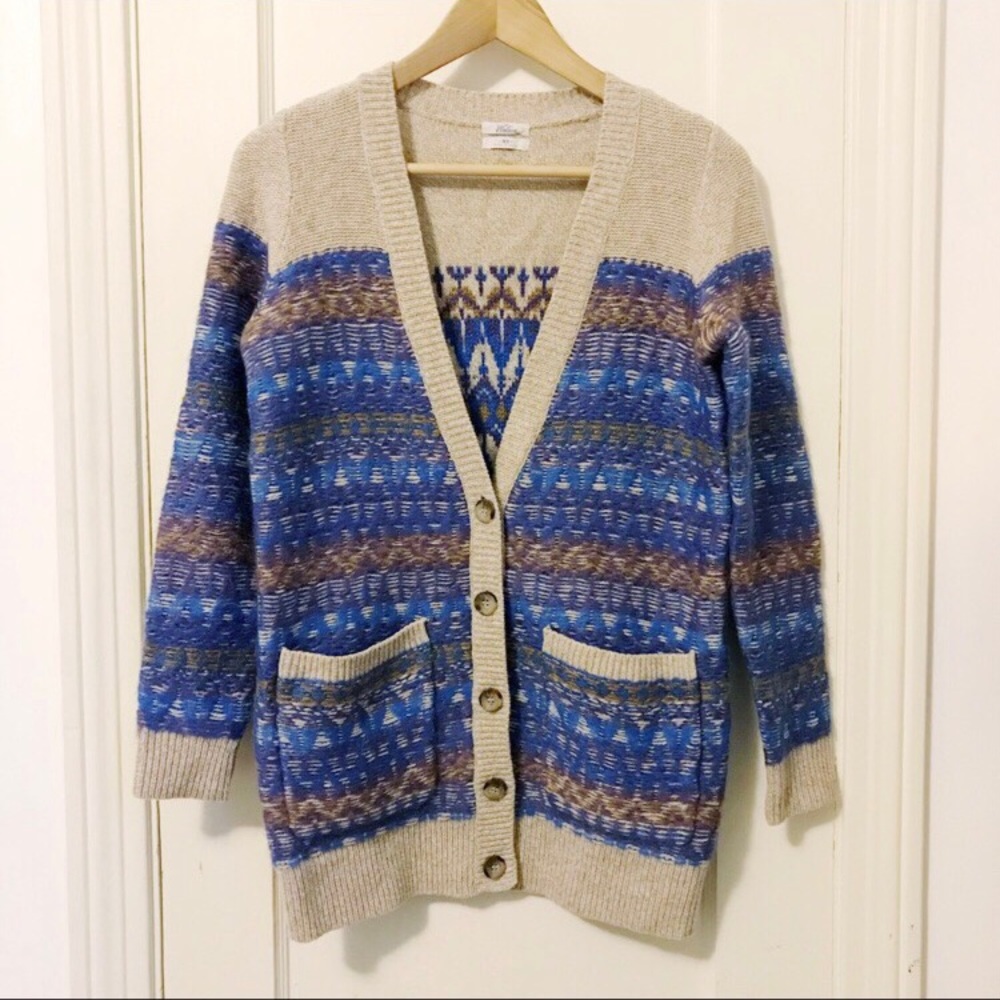 Madewell Wallace fair isle boyfriend wool cardigan
